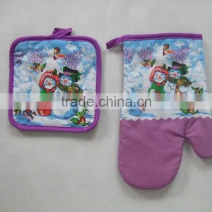 Printed Cotton Kitchen Set Cooking Pot Holder and Glove Set China Supplier thumbnail-2