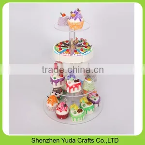 Fashion Table Top Colored Acrylic Wedding Cake Stand Acrylic Cake Stand for Sale thumbnail-6