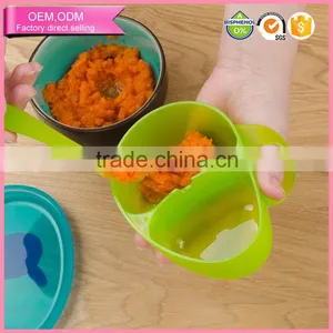 Best Eco Friendly pp Food Feeder Baby Easy go Section Bowl With Snap Spoon thumbnail-2