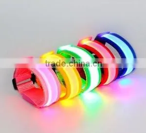 Wholesale High Quality Colorful Fashion Customized Nylon LED Flash Wristband thumbnail-1