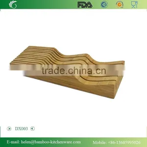 DX003 Kitchen In Drawer Large Bamboo Kitchen Knife Storage Block, Knife Organizer and Holder thumbnail-1