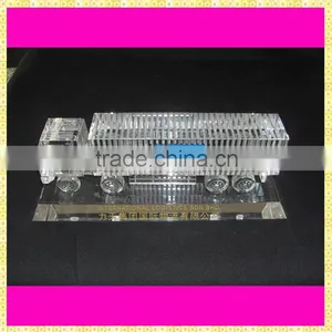 Personalized Engraved Crystal Glass Truck Model For Logistics Company Souvenirs thumbnail-1