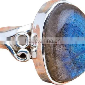 Captivating 925 Jewelry Sterling Rainbow Moonstone Gemstone Ring Silver Jewellery Wholesale Rings thumbnail-1