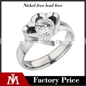 Wedding Rings in Ghana Stainless Steel Engagement Brand Zirconia Rings Jewelry thumbnail-1