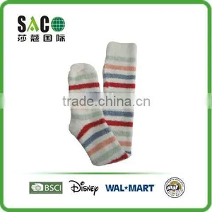 Colorful Stripe Pattern Knee-high Fluffy Socks thumbnail-1