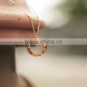 China Jewelry Wholesale Stainless Steel Engraved Circle Charm thumbnail-1
