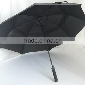 2 Layer Straight Windproof Automatic Parasol Golf Umbrella thumbnail-1