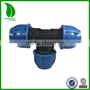 PN10 LOW PRESSURE PP PE COMPRESSION TEE FOR PE PIPE thumbnail-1