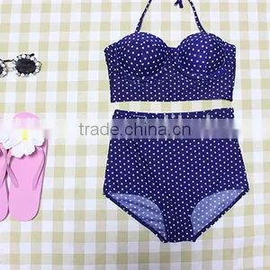 2016 New Arrival Wave Retro High Waist Bikini thumbnail-2