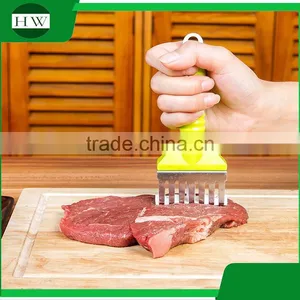 Kitchen Accessories Tool Hanging Long Handle Manual Plastic Stainless Steel Meat Needle Hammer Tenderizer thumbnail-1