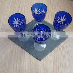 Elegant Black Slate Coaster With Goblet thumbnail-1