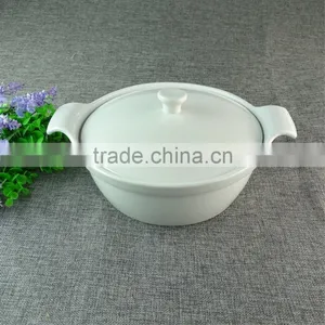Stocked White Serveware Porcelain Serving Soup Tureen With Ceramic Lid and Heat Resistance Handles Cooking Tureen for Home Use thumbnail-1