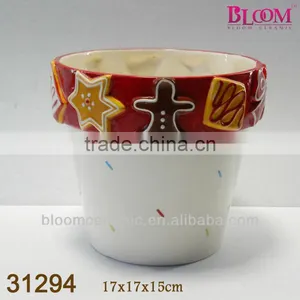 Christmas Clear Ceramic Planter Pots thumbnail-1