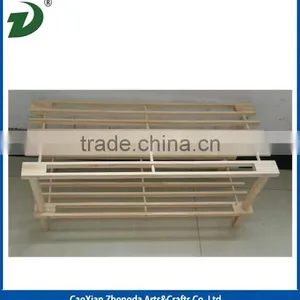 Natural Wood Household Shelves Wooden Shoe Rack thumbnail-4