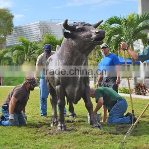 Animal Metal Bronze Garden Lost Casting Wax Bull Statues for Sale thumbnail-3