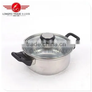 16-24cm 5pcs Stainless Steel Cooking Pot/ Kitchen Cookware Set With Glass Lid thumbnail-2