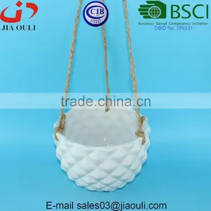 BSCI Audit Factory Fashion Design Ceramic Hanging Flower Pots, Hanging Plant Pot thumbnail-2