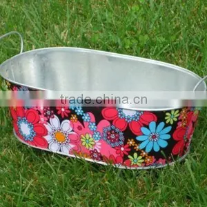 Large Galvanized Metal Tub With Full Printing Logo thumbnail-1