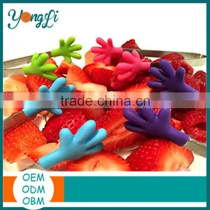 Kitchen Gadgets Mini Tongs Set of 4 Silicone Hand Shape Tongs thumbnail-1