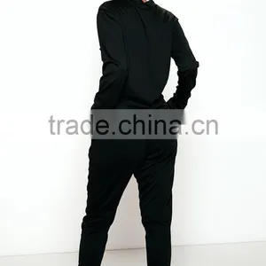 Women Cheap Fashion Tracksuit Black Plain Loungewear Set Casual Tech Fleece Polyester Elastane Tracksuits Designs thumbnail-3