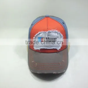 Flat Embroidery Patch Sport Cap Washed Distressed Hats thumbnail-2