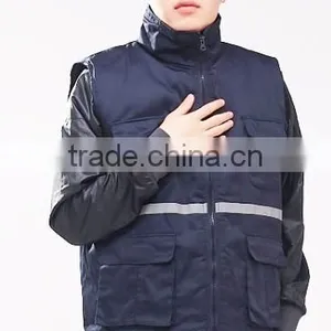 2017 OEM Men Waistcoat Reflective Tape Vest Industrial Uniforms Waistcoat thumbnail-1