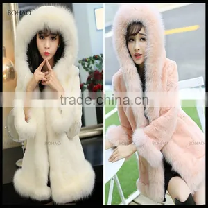 Made in China Hot Selling Girls Faux Fur Rabbit Overcoat thumbnail-1