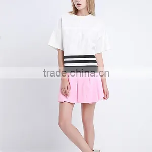 New Fashionable High Quality Comfortable With Stripe Split Ladies Linen Fabric Blouse thumbnail-3