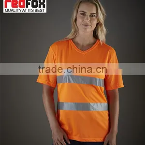 Hot Sale Safety Reflective V-neck t Shirt thumbnail-1