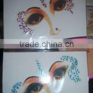 Face Eye TATTOO Bindi CRYSTAL STICKER Multicolor thumbnail-1