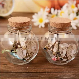 Mix Size Eiffel Tower Shape Glass Wishing Bottles Hot Sales Wooden Cork Wishing Bottles With Small Eiffel Tower Pendant thumbnail-4
