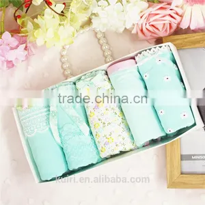 Hot Sell 5 Gift Boxed Cotton Low Waist Girls Briefs Lady Cute Cotton Lace Underwear Panties thumbnail-2