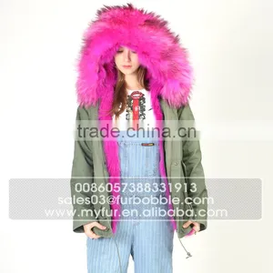 Myfur Long Parka Luxury Real Thick Fox Body Fur Trimmed Hood Popular Parka thumbnail-5