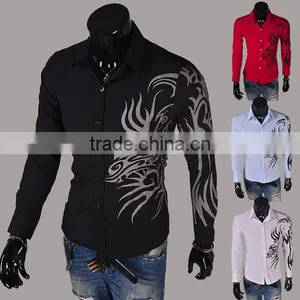 Wholesale Mens Cotton Casual Shirt Imprintting Long Sleeve Shirts thumbnail-1