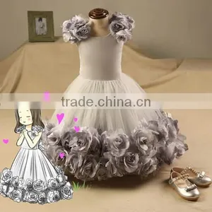 Newest Girl Wedding Dresses With Bubble Flower Girl Evenning Princess Dresses For The Piano Girls Clothing NP-G-GD905-71 thumbnail-1