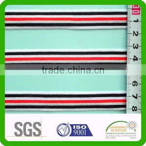 Crochet Knitted Nylon Spandex Black Red Alternating Stripy Elastic Band thumbnail-1