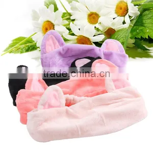 Korean Velvet Cat Ear Headband Women Hair Accessories Wash Shower Cap Head Ornaments Elastic Hair Band Headband thumbnail-3