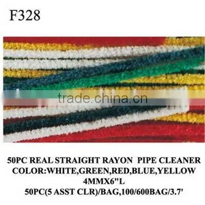 F328 50PC REAL STRAIGHT RAYON COTTON PIPE CLEANER Chenille Stems SET thumbnail-1