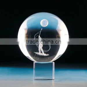 Good k9 Custom 3d Laser Engraved Golfer Crystal Ball thumbnail-1