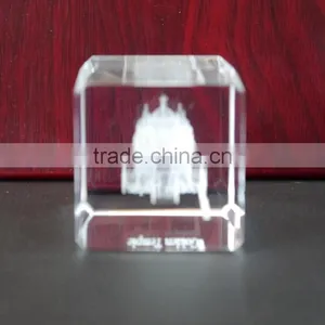 3D Laser Engraved Indian Golden Temple Cube Religious Crystal Souvenirs Crystal Gifts thumbnail-2