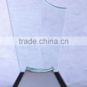 Factory Wholesale Customized Engraving Crystal Glass Trophy For Wooden Base Trophy KC-07 thumbnail-2