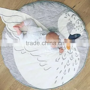 Cute Novel Children Bedroom Decoration Cotton Swan Baby Crawl Play Mat thumbnail-5