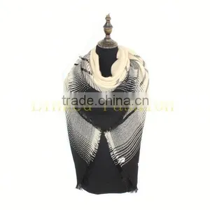 Women's Fashion Long Shawl Big Grid Winter Warm Cashmere Scarf thumbnail-1