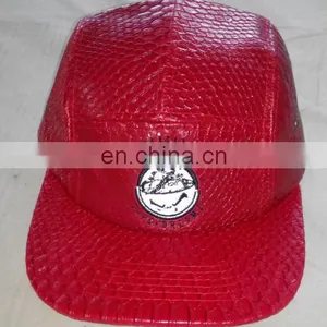 Leather Strap Snakeskin Cap 5 Panel Hat Wholesale thumbnail-1