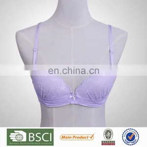 China Factory Comfortable Light Purple Padded Push Up Young Lady Bra thumbnail-1