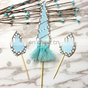 Newest Blue and Pink Unicorns Design Cake Topper Unicorn Party thumbnail-2