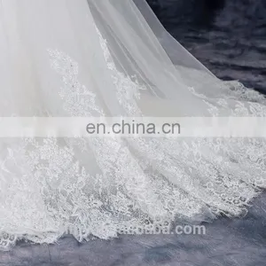 One Shoulder Tulle French Lace Bridal Dresses Elegant Beaded Weeding Dresses thumbnail-5