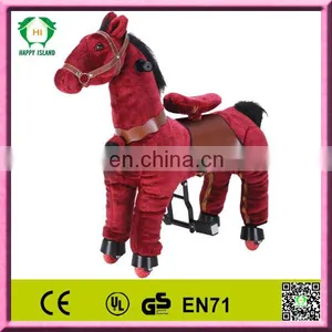 HI Top Quality Plush PU Mechanical Horse on Riding, Ride on Horse Toys for Kids thumbnail-1