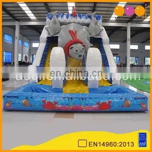 2017 AOQI Newest Ocean Bear Wet Inflatable Slide Beach Inflatable Water Slide for Sale thumbnail-1