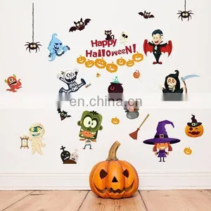 2017 New Halloween Decotation Wall Sticker , House Spirit Pumpkin Lamp Display Window Decoration Sticker thumbnail-1